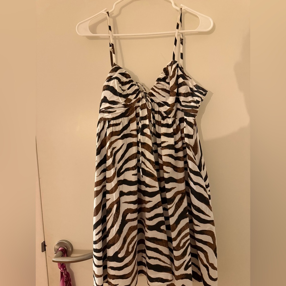 J. Crew Zebra Keyhole Mini Dress